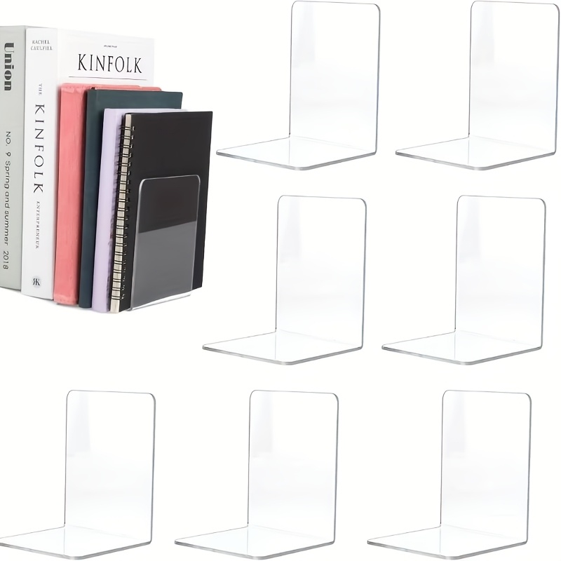 8pcs Clear Acrylic Bookends, L - Clear Acrylic Book Stand Holder recension och pris