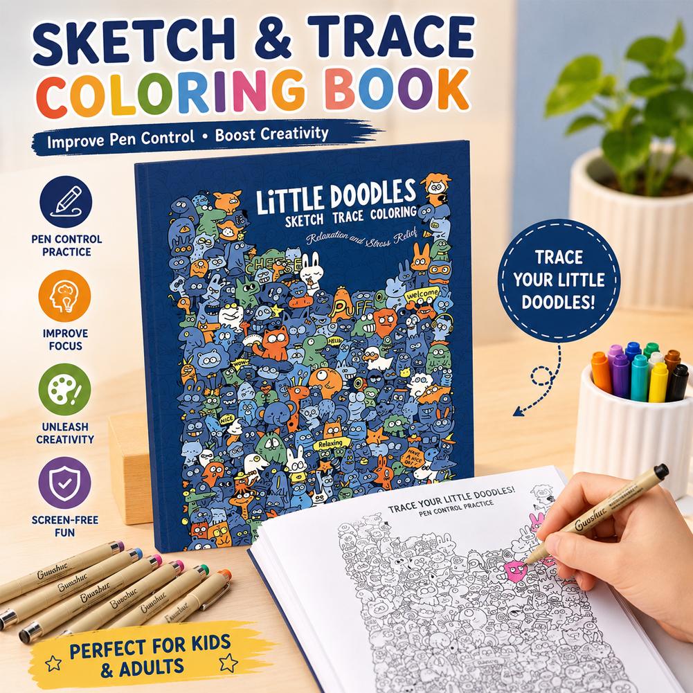 Sketch Trace Coloring Book Lit - Adult Coloring Book Stress Relief recension och pris