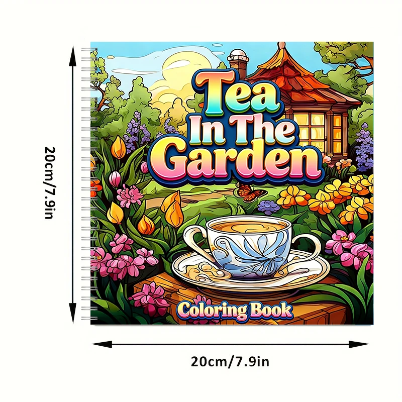 Tea In The Gardens Coloring Bo - Adult Coloring Book Stress Relief recension och pris